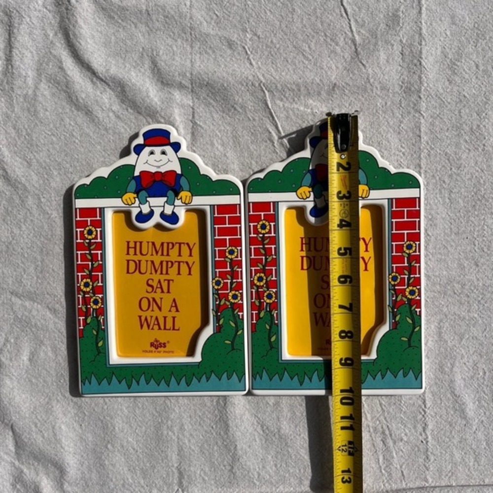 Vtg RUSS Humpty Dumpty Free Standing 4x6 Picture‎ Frames Primary colors - Picture 4 of 5